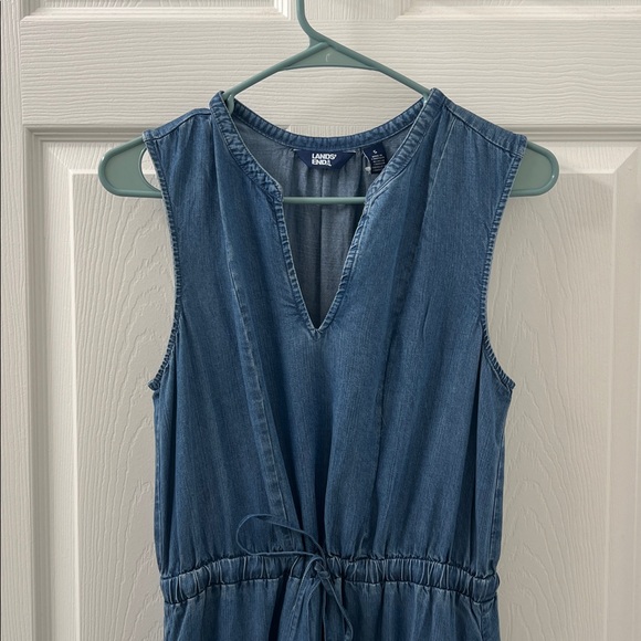Cinched Denim Midi Dress - Picture 1 of 4